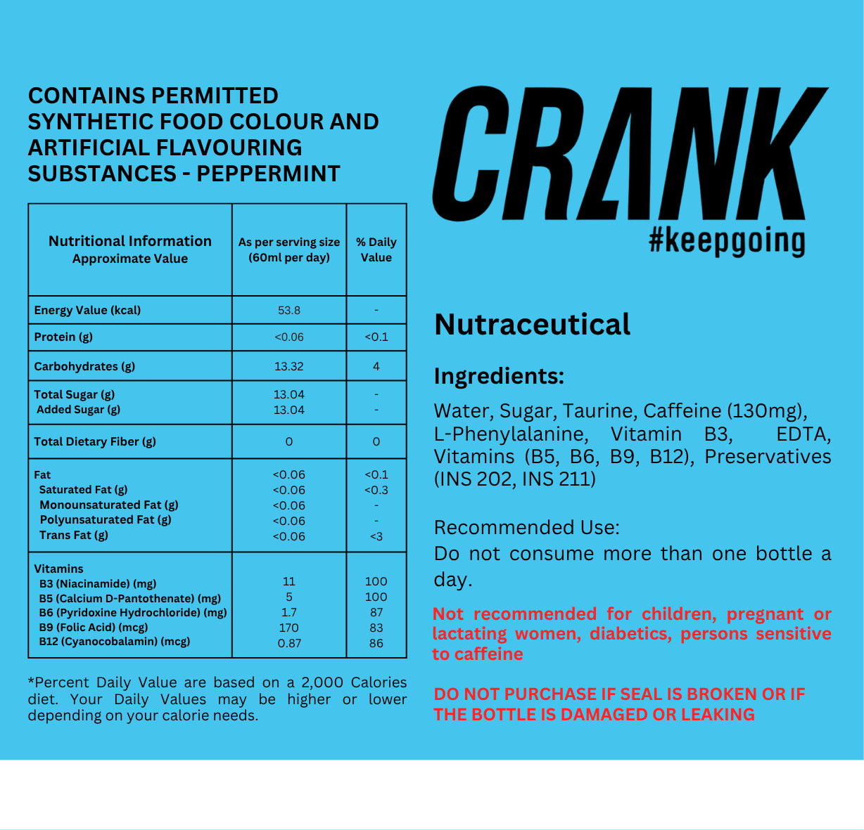 Crank Energy Shot - Peppermint